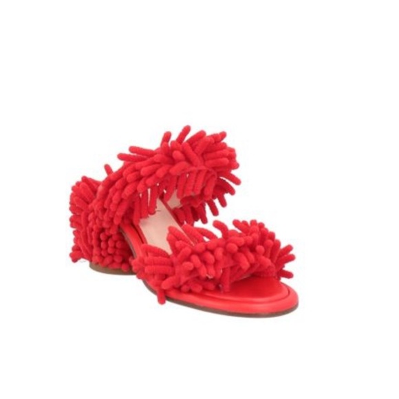 AGL MADE IN ITALY Red Textured High Heel Sandals - Picture 2 of 2